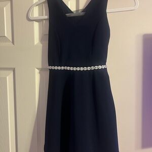Speechless Navy Dress with White Belt